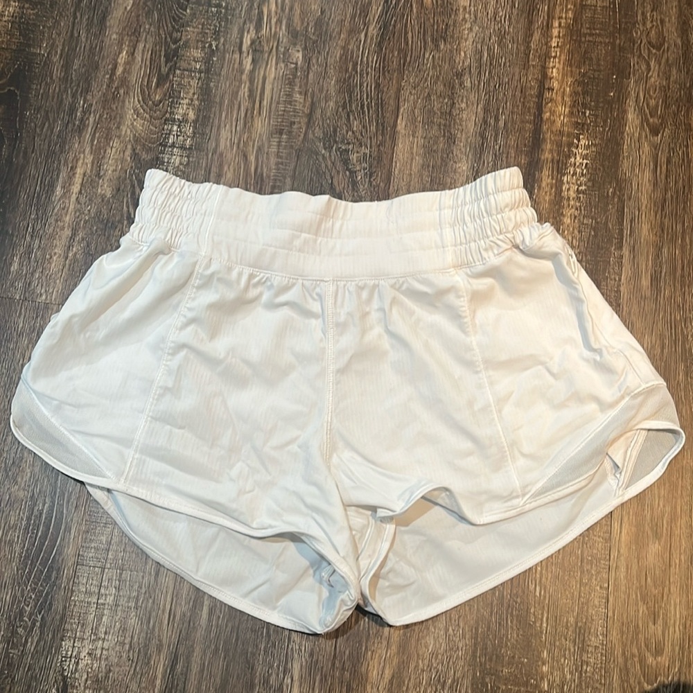white hotty hot lululemon shorts